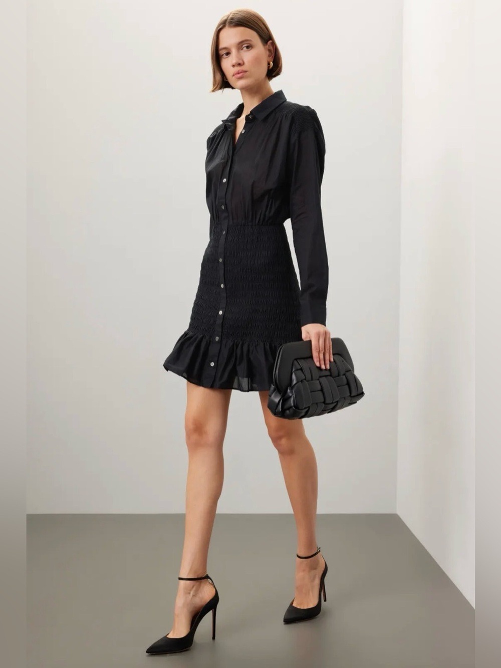 Veronica Beard Newport Black Cotton Mini Dress Size 4
